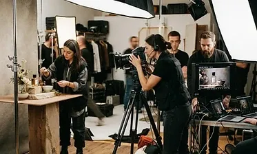 Commercial photographer working on an advertising campaign shoot in Saudi Arabia
