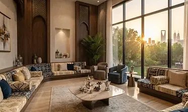 Real estate photographer shooting a residential property interior in Riyadh